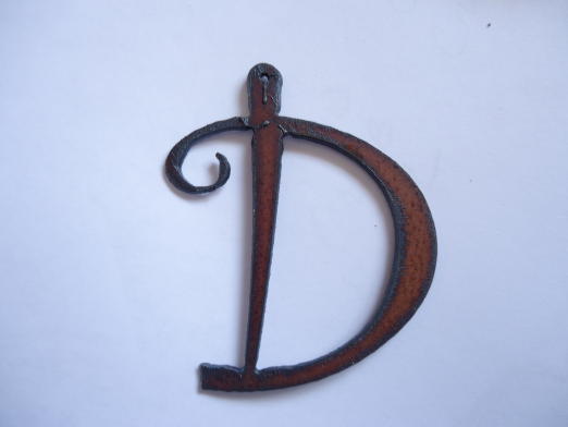 (image for) Initial Letter Curley Metal "D" - Pendant #cm-D